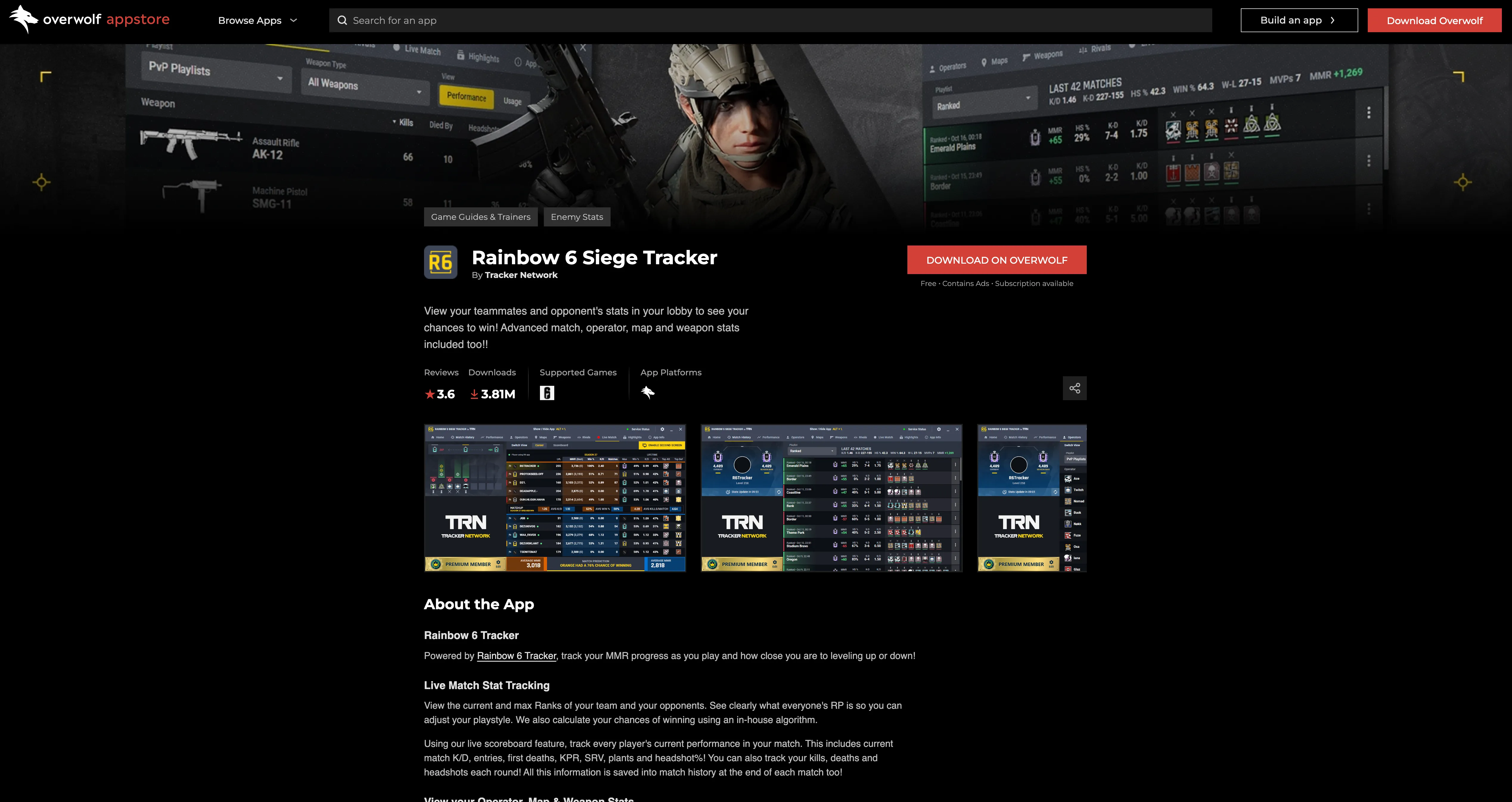 Overwolf Rainbow Six Siege Tracker